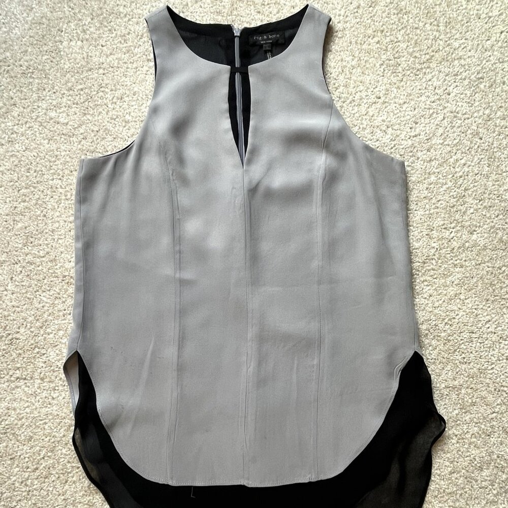 Rag & Bone Keyhole Sleeveless Silk Top - Size S